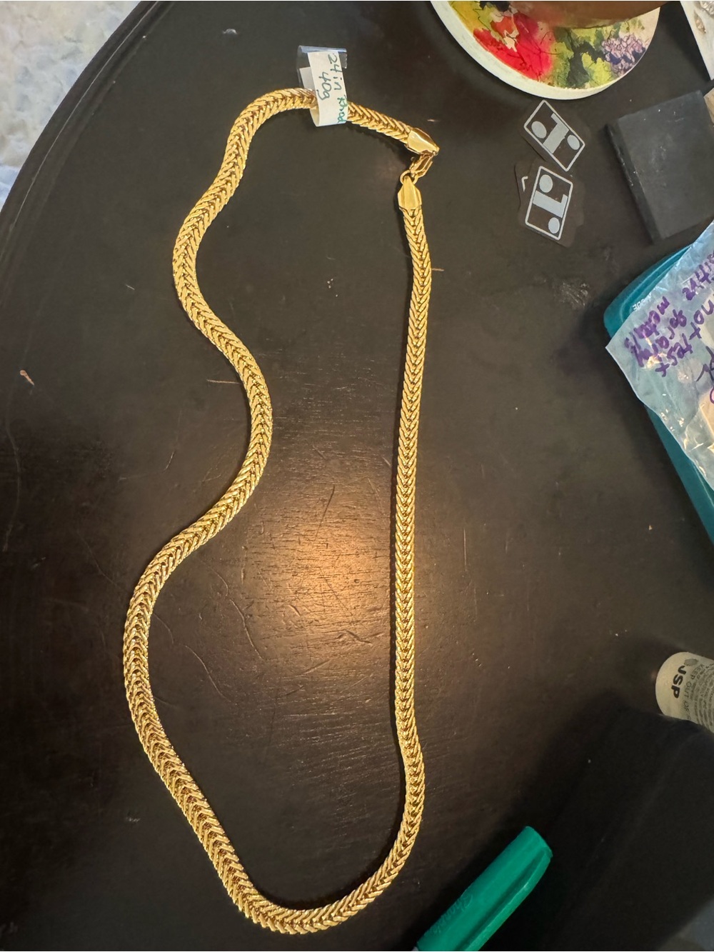 24 inch Gold Women’s Rope Chain Necklace - rhodium plate will not turn
